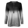2025 Women's Gradient Color Zipper Round Neck Long Sleeve Hoodie Tee