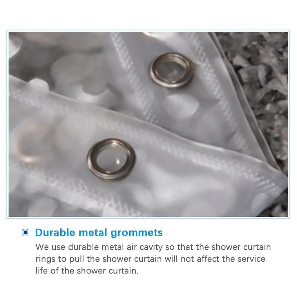 1PC Shower Curtain with Hooks PVC Waterproof Mildew Resistant Antibacterial Semi Transparent Shower Curtain