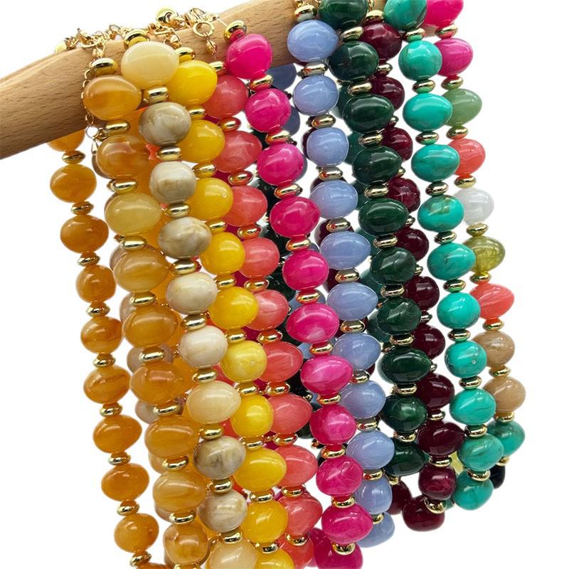 Bohemian Dopamine Acrylic Irregular Candy Color Beaded Necklace - Women's Neck Accessory