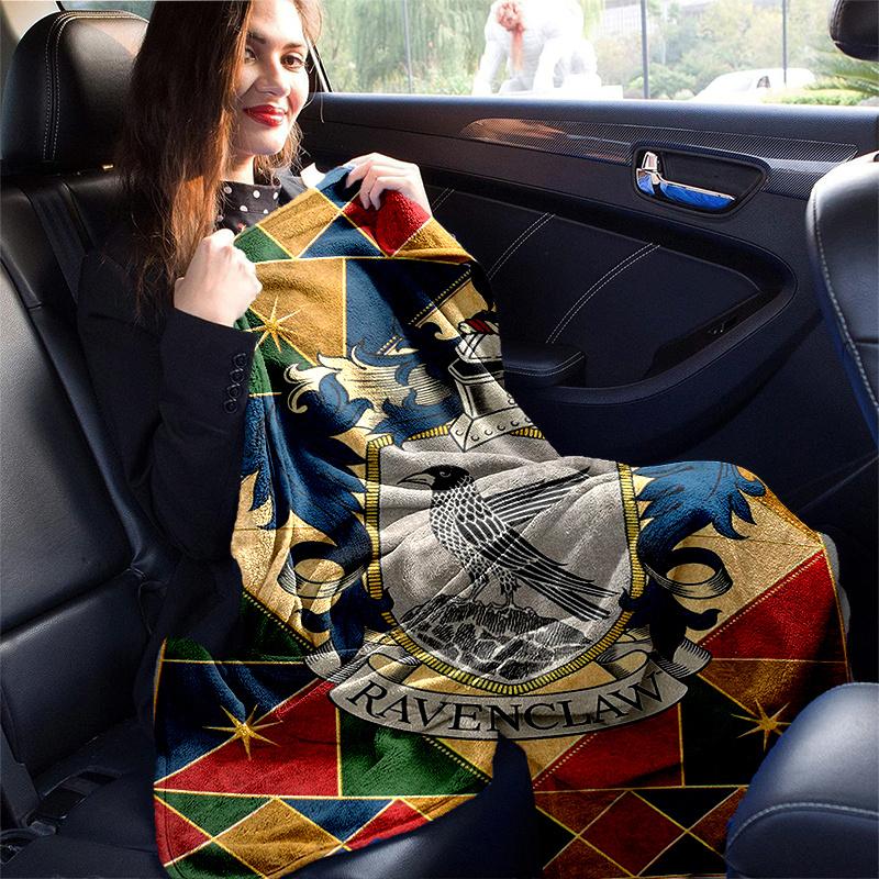 Ravenclaw House Crest Poster - Hogwarts School of Witchcraft and Wizardry DecorPrint Blanket, Soft Blanket For Sofa Office Bed And Travellin