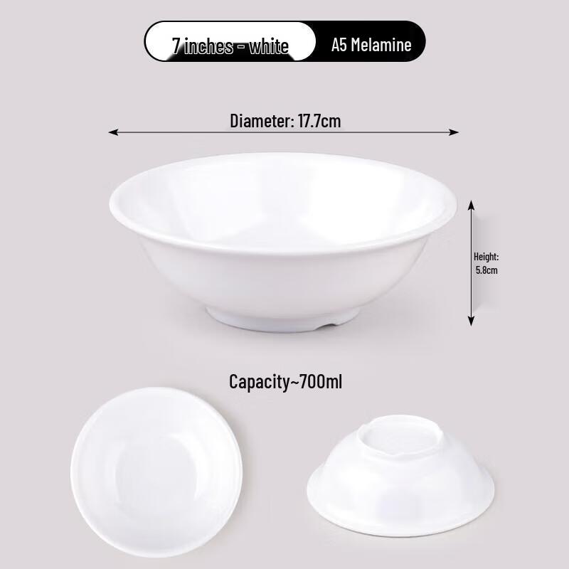 JINGRX Simple Style Melamine Rice Bowls (Set of 10)