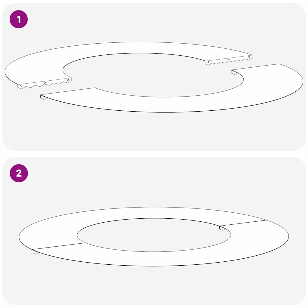 suitable for flat tree rings 5 pcs silver Ø40 70 cm