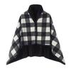 140*100cm Warm Flannel Blanket Shawl Thicken Wearable Scarf Women Retro Stripe Warm Shawl  Winter