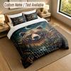 Bear Panda Theme Personalized 3Pcs Bedding Set Custom Text & Name 1 Sheet 2 Pillowcases Household Bedding 1pc