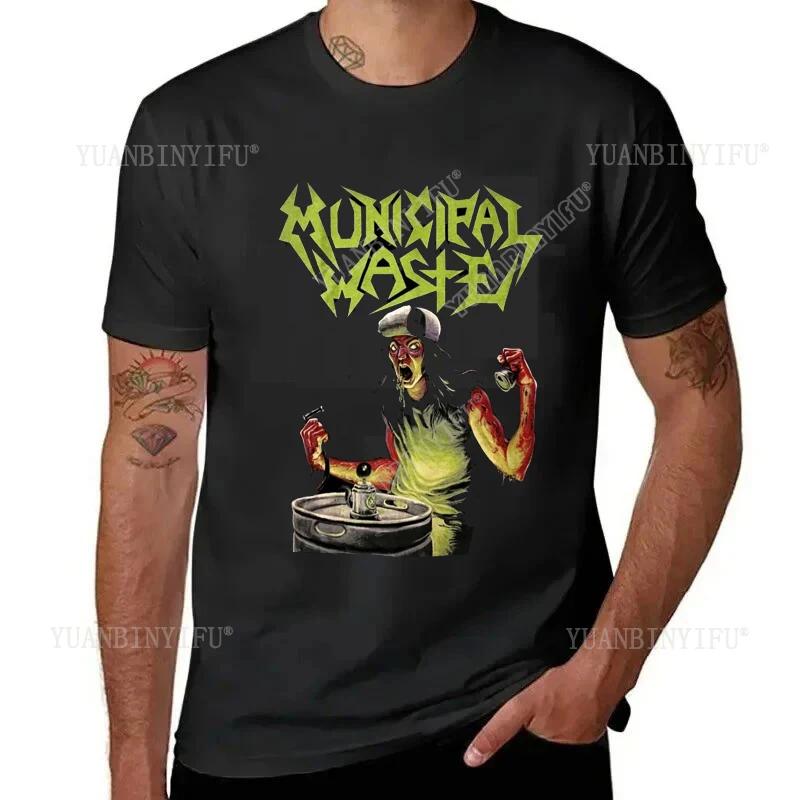 Harajuku Humorous and Funny MUNICIPAL WASTE  Printed Casual Plus Size T Shirts Gothic Hip Hop Style Tops Tee O-neck