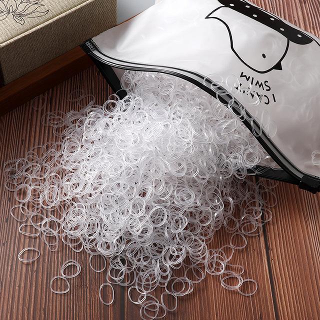 1000 Pieces Cute Baby Disposable Rubber Band Candy Color Hair Rope Children Accessories Girls Mini Elastic Hair Bands for Kids