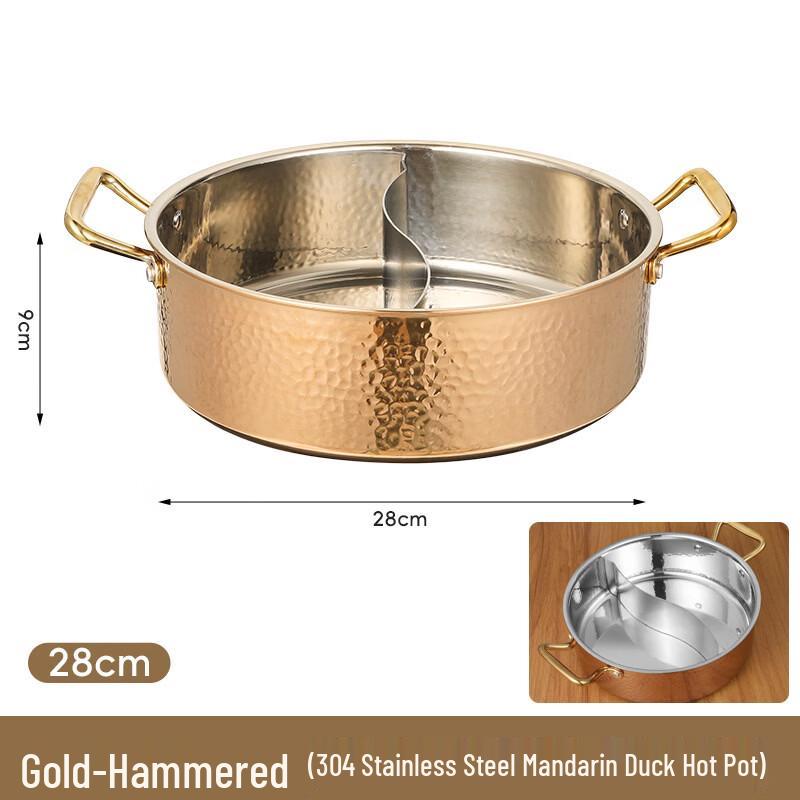 Hammered Copper Mandarin Duck Hot Pot