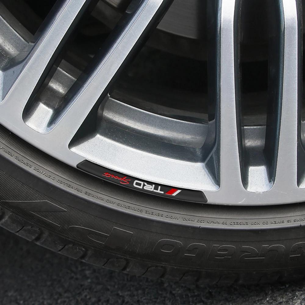 4Pcs Aluminum Car Badge Styling Wheel Hub Rims Decor 3D Stickers For Toyota TRD RAV4 Corolla Chr Avensis Yaris Camry Racing Crown
