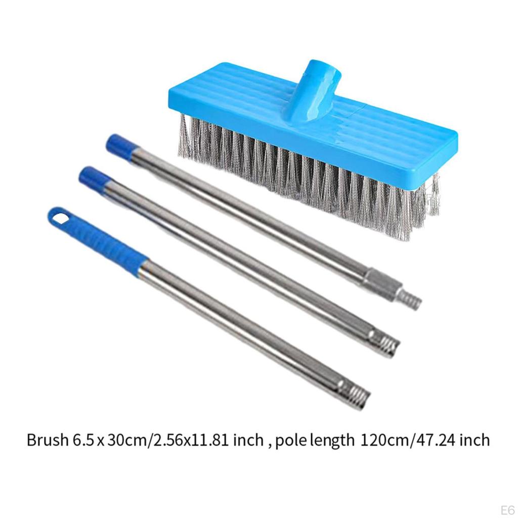 Metal Wire Brush with Extended Handle for Cleaning Decks And Patios