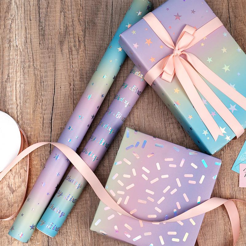 Valentine's & Birthday Laser-Printed Aluminum Foil Large Gift Wrap Paper