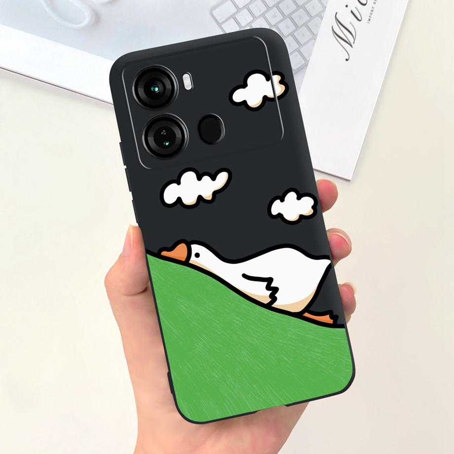 For Itel P40 P40+ P40 Plus Case Luxury Black Soft Silicone Bumper Phone Cover for ITEL P683L P662L Coques Panda Rabbit Goothic