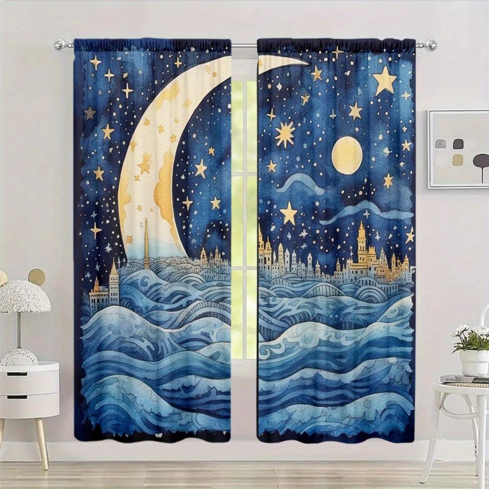 

2 шт. черные шторы астронавт космос астронавт оконные шторы планеты шаттлы космические приключения домашний декор штанга карман для спальни Milled cotton fabric&Rod Pocket