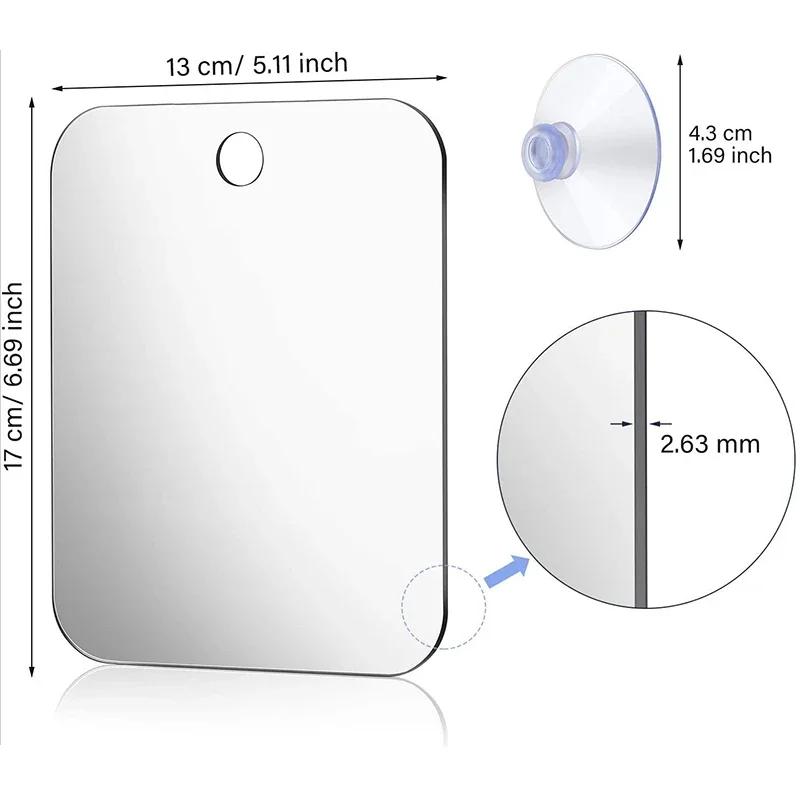 Makeup Mirror With Holder Suction Cup 360  Shower Shave Mirrors Bathroom Mirrors Washroom Fog Free New