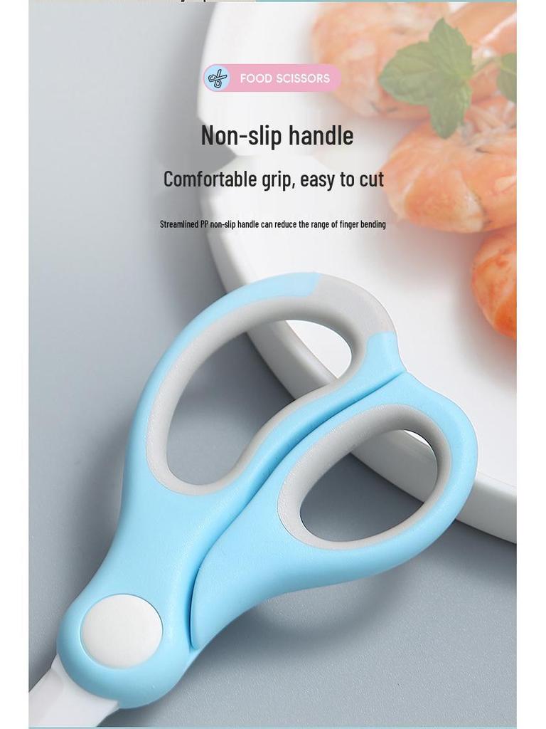 Portable Ceramic Baby Food Scissors with Sheath - Kitchen Tool for Safe Food Prep