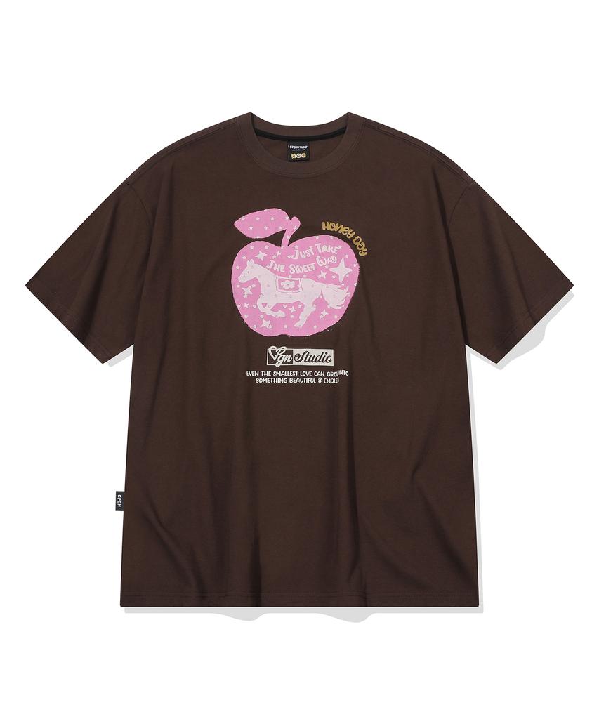 CPGN STUDIO Apple Pony Short Sleeve T-Shirt Brown