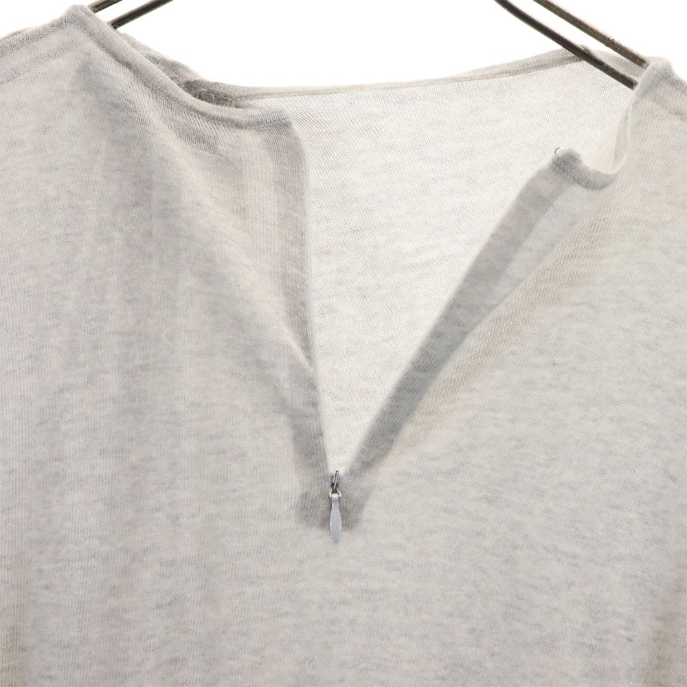 Jil Sander Cashmere 100% Long Sleeve Back Zip Sweater 36 Gray Knit Women Used