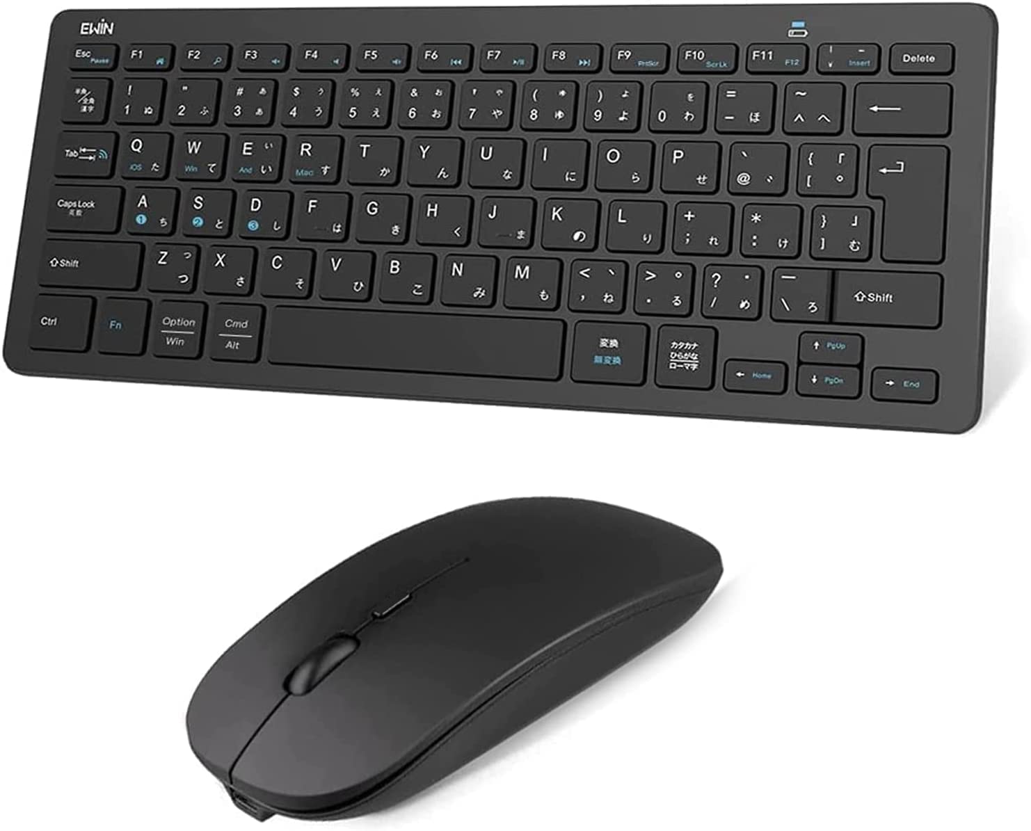 

Ewin Keyboard and Wireless Mouse Set, Bluetooth, JIS Japanese Layout, Compatible with iOS, Android, Windows, and Mac, iPhone, iPad, PC, Smartphone,