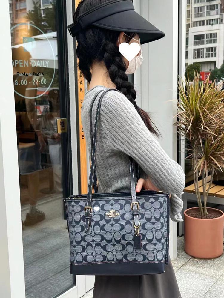 Dámská chambrayová taška KOU Jasmine Tote & Crossbody - Lehká, Velkokapacitní, Doprava zdarma