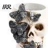 Dark Style Home Decor Gothic Butterfly Skull Pen Holder, Spooky Resin Makeup Brush High-grade Textured Multifunctional Halloween Tea Light Candle