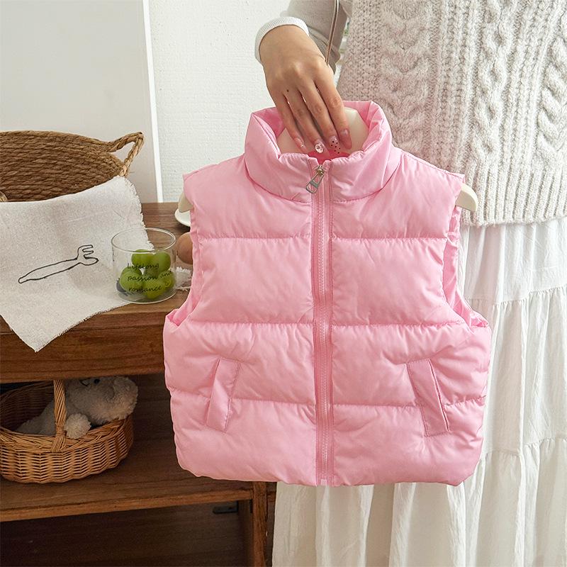 2026 Kids' Autumn/Winter Padded Stand Collar Vest for Boys & Girls