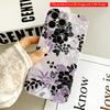 Elegant Purple & Black Floral Pattern Phone Case All Inclusive Film Hard Phone Case, Compatible with iPhone 18 Pro Max 17 16 15 14 13 12 11