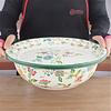YAHOO Speciale Set Bacinelle Smaltate Thi per Uso Domestico Bacinella per Lavare Verdure Bacinella per Ripieno Ravioli rotonda ape Utensili da Cucina Fatti a Mano