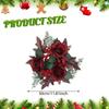 Christmas Candle Ring Wreath Party Artificial Rose Flower Candlestick Holder