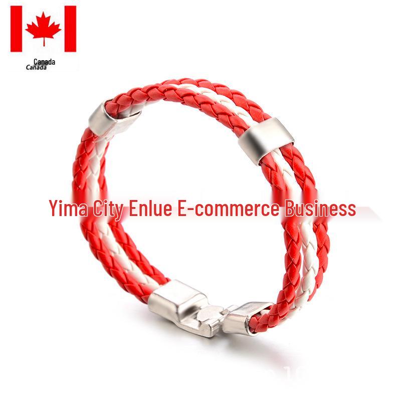 Customizable Faux Leather World Cup Color Bracelet