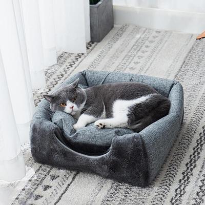 Pet Beds In Houses Large Thicken Cat Dog Cave Padded Warm Cat Cave Bed Foldable Cat Tent With Washable Fluffy Pad For Dogs Cats