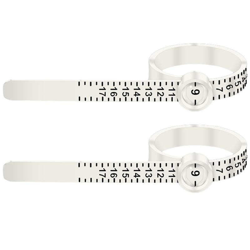 Reusable Finger Size Gauge Rings Sizer Measuring Tool with Magnifying Glass Jewelry Sizing Tool Finger Rings Measurer