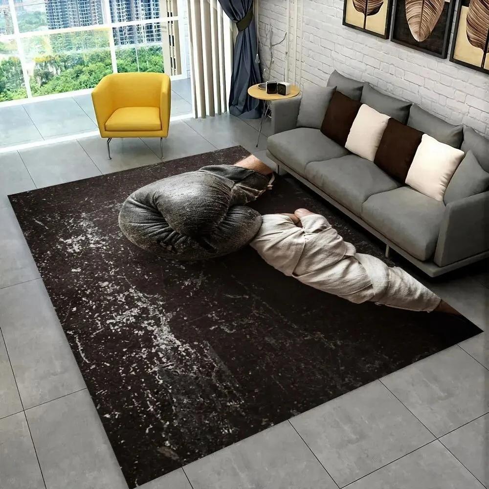 3D Boxing Gloves Boxer Fight Area Rug Large,Carpet Rug for Living Room Bedroom Sofa Doormat Decoration,Kids Non-slip Floor Mat