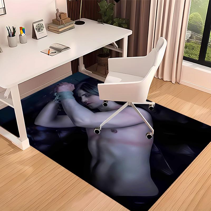 Resident Evil Leon S. Kennedy Printed Absorbent Washable Carpet, Non-Slip Bathroom Mats, Kitchen Rugs, Yoga Mat,Living Room Entrance, Camping Picnic R
