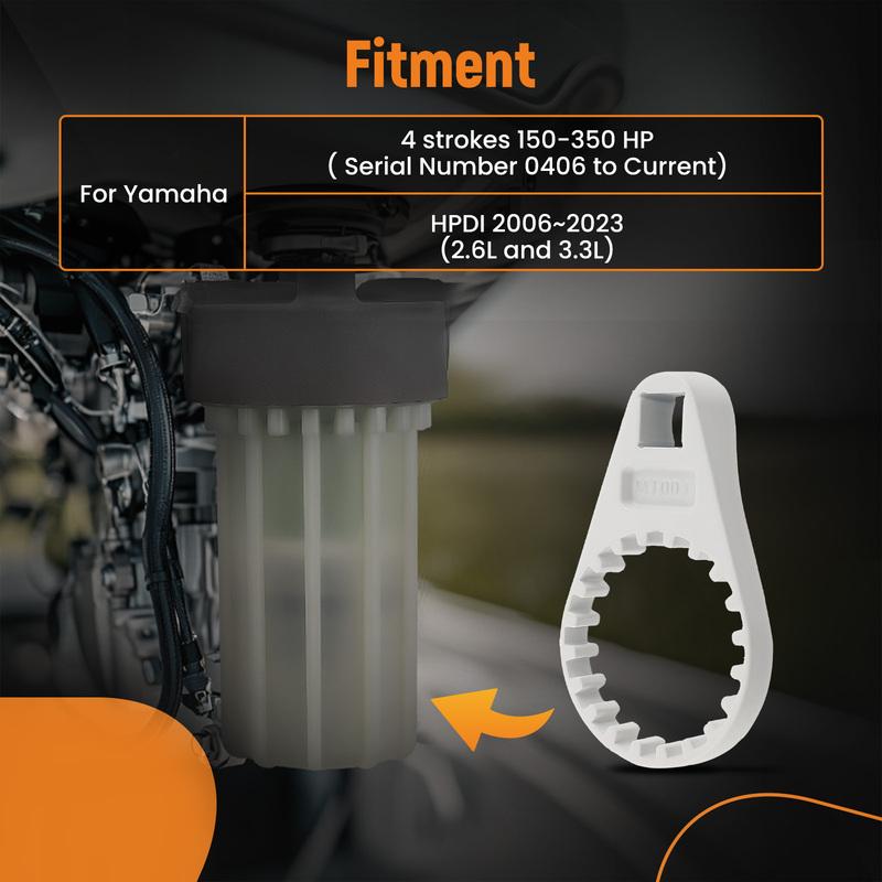 Fuel Water Separator Wrench  For Yamaha 4 strokes 150-350 HP For Filter Cups That Hold 6P3-WS24A-01-00.
