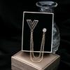 European & American Irregular Star Brooch with Tassel Chain – Stylish Korean Flower Accessory for Suits