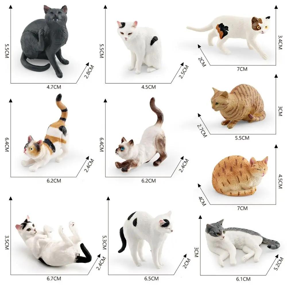 Cute PVC Cat Doll Ornaments 9 Colors DIY Cat Figures Statue Mini Model Desktop Toys Home Decoration