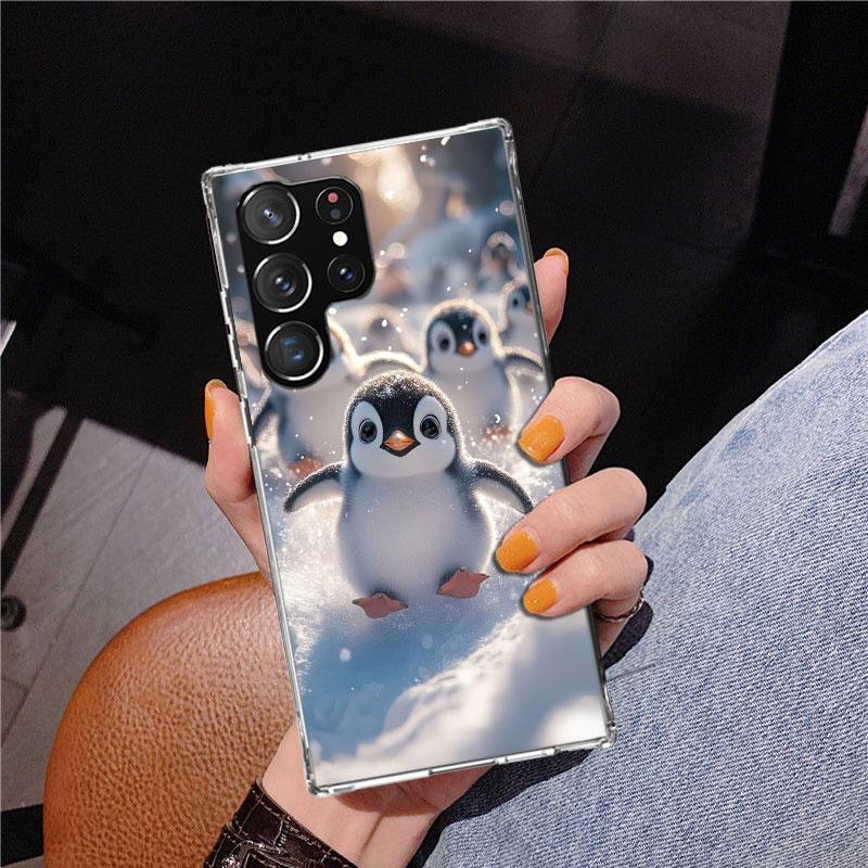 Christmas Penguin Phnoe Case for Samsung Galaxy S26 S25 Edge S23 S24 Ultra S22 Plus S21 S20 FE Unique Cover Soft Coque Galaxy S2
