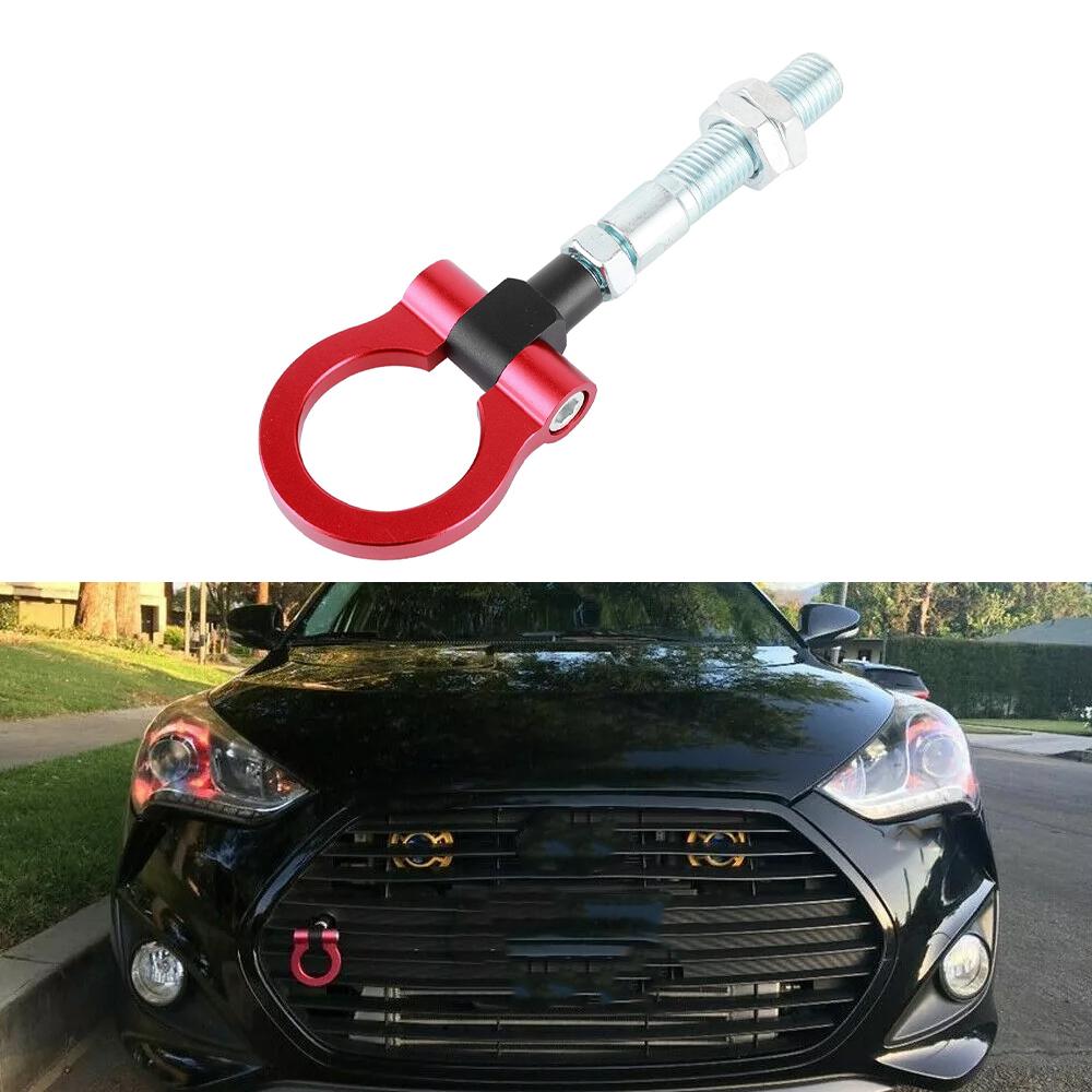 Aluminum Front Rear Auto Trailer Tow Hook Ring Eye Towing Bars for Hyundai Veloster 2012 2013 2014 2015 2016 2017