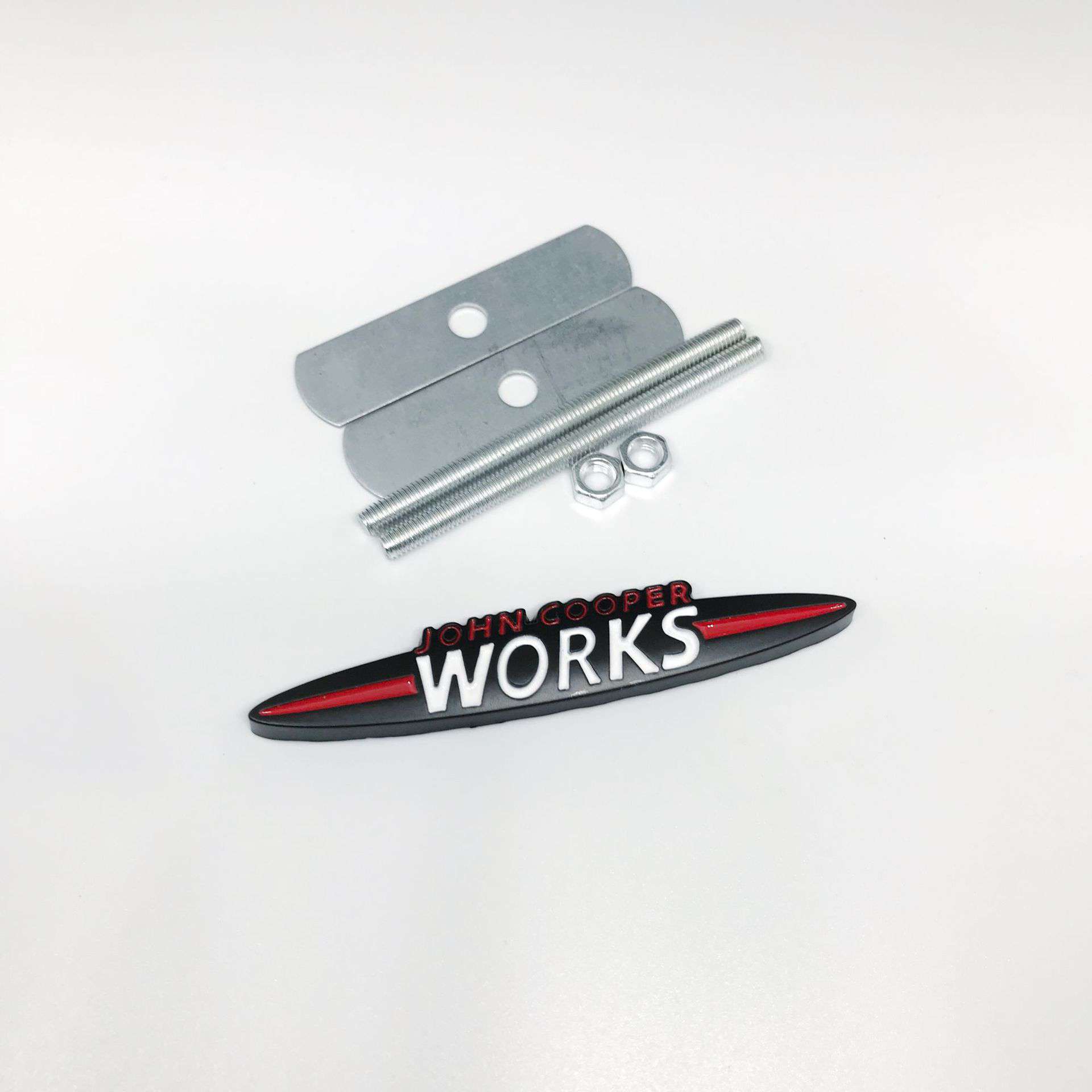 

Black Car Chrome Metal Mini JCW Sticker Front Grille Badge Emblem For Mini Cooper S JCW F54 F55 F56 F60 R50 R55 R56 R53 89mm