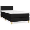 3140427 vidaXL Divan Bed with Mattress Black 90x200 Cm Fabric