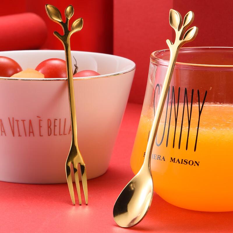Creative Stainless Steel Leaf Utensil Set