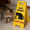 1Pc Cats Vomit Caution Signs Cats Vomits Warning Signs Desk Decorations Funny Novelty Cats Vomit Signs for Home Decors