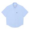 Ami Small Heart Logo Oxford Boxy Fit Short Sleeve Men S Shirt Co0031 450