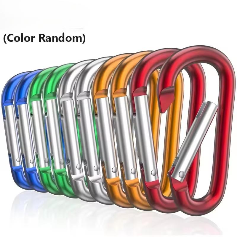 

50 шт. Мини-брелок для ключей с карабином из алюминиевого сплава, пряжка с D-образным кольцом, пружинный карабин, зажим для ключей, для кемпинга, ежедневного использования 10PCS разноцветный