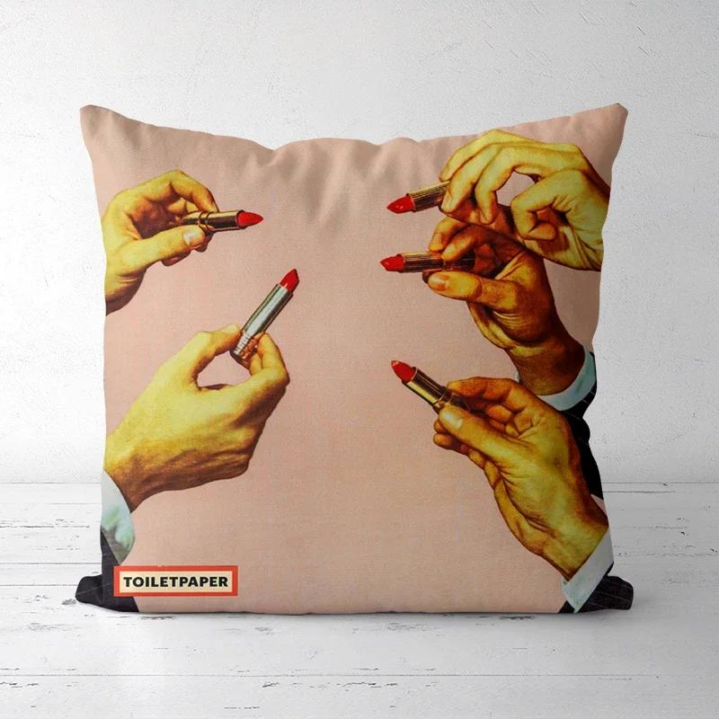 

Christmas Pillow Case _ Decorations for Home Garden Decor Toiletpaper Linen Pillowcase Decorative Pillowslip Cushion,(5) 66x66cm