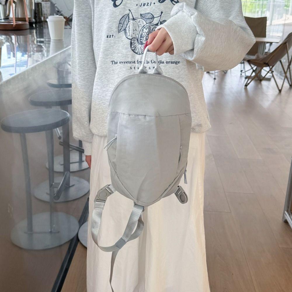 Large Capacity Sports Crossbody Bag Solid Color Outdoor Chest Bag Nylon Shoulder Bag  Hiking