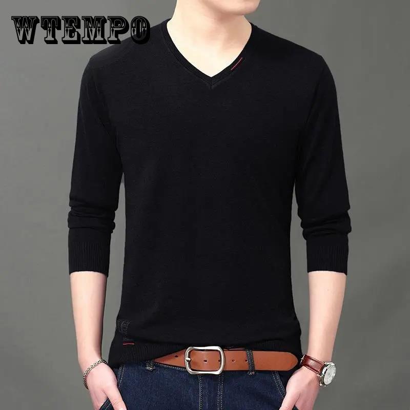 

Тонкая мужская свободная теплая и удобная нижняя рубашка с длинными рукавами и V-образным вырезом