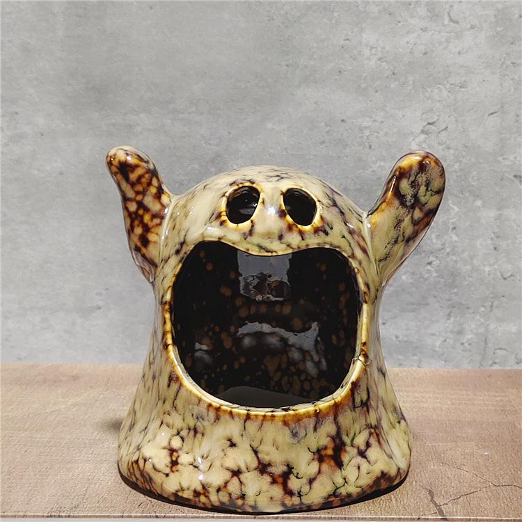 

Керамический подсвечник для привидения на Хэллоуин, подставка для свечей, подставка для ключей в виде кролика, органайзер для украшения комнаты, домашнего стола, ароматизированный контейнер