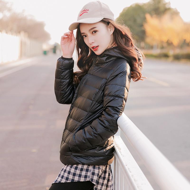 Winter new light down jacket women's short light fashion slim fit large size compressed white duck down clothes
