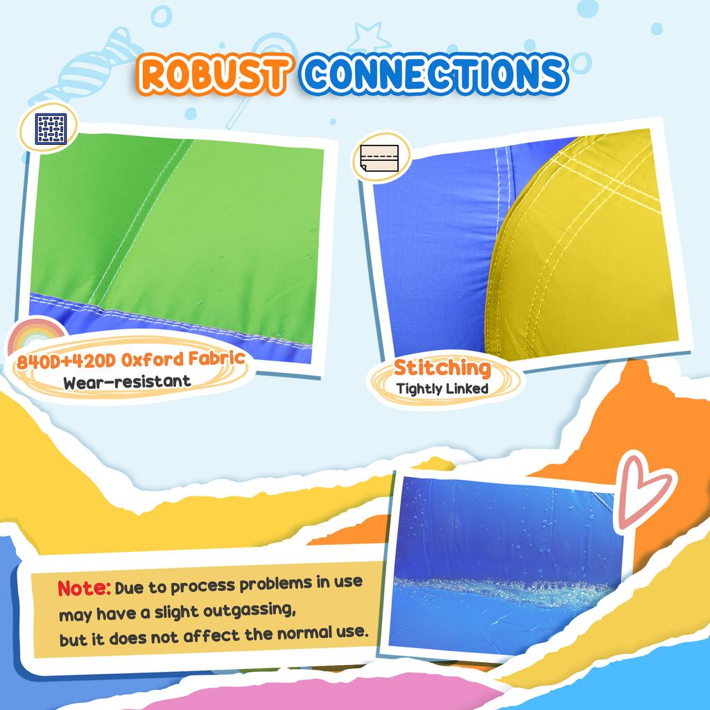 6 In 1 Kids Bouncy Castle, with Water Slide, Water Gun, Climbing Wall, Air Blower for Indoors/Outdoors, 3.9 X 3 X 2m
