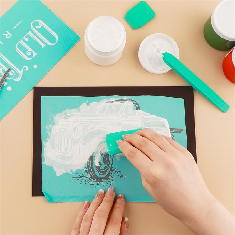 Heart Silkscreen Stencil Reusable Self-Adhesive Silk Screen Printing Fabric Wood